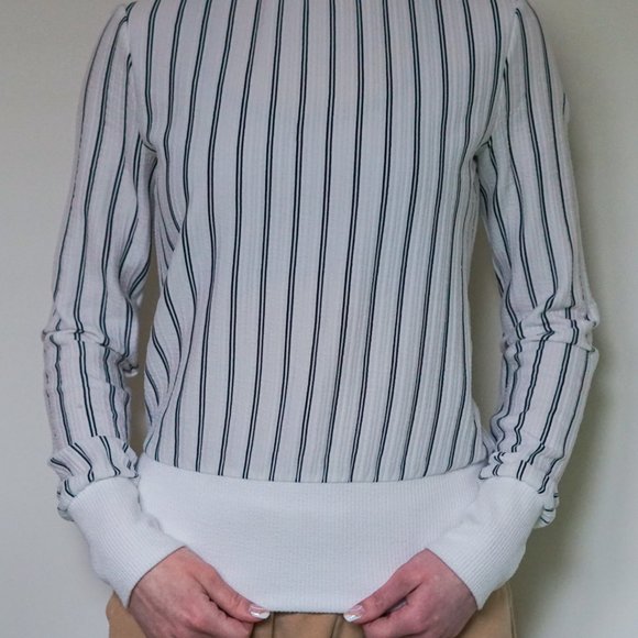 Dynamite Black & White Striped Long-Sleeve Shirt - Picture 5 of 16